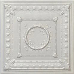 Euro-Deco 19.6"x19.6" Styrofoam Glue Up Ceiling Tiles R47 Platinum