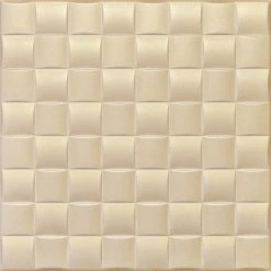 Euro-Deco 19.6"x19.6" Styrofoam Glue Up Ceiling Tiles R35, White Champagne