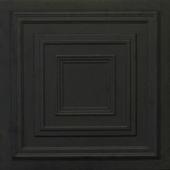 Euro-Deco 19.6"x19.6" Styrofoam Glue Up Ceiling Tiles R33, Black