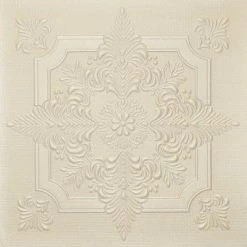 Euro-Deco 19.6"x19.6" Styrofoam Glue Up Ceiling Tiles R29, White Champagne