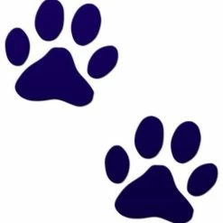 Blue Water Pool Mosaics Pawprints Pair Ceramic Swimming Pool Mosaic 2", Blue