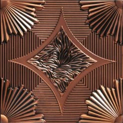 Decorative Ceiling Tiles, Inc. Sunset Boulevard, Faux Tin Ceiling Tile, 24"x24", #201, Antique Copper