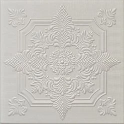 Euro-Deco 19.6"x19.6" Styrofoam Glue Up Ceiling Tiles R29 Platinum