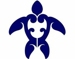 Custom Mosaics, Inc. Tribal Turtle Step Marker Set Of 3 Porcelain Pool Mosaic 4"x4", Blue