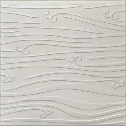 Euro-Deco 19.6"x19.6" Styrofoam Glue Up Ceiling Tiles R102 Platinum