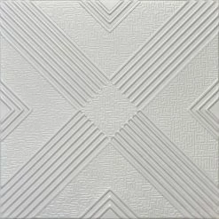 Euro-Deco 19.6"x19.6" Styrofoam Glue Up Ceiling Tiles R34 Platinum