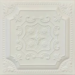 Euro-Deco 20"x20" Styrofoam Glue Up Ceiling Tiles, R52W Plain White