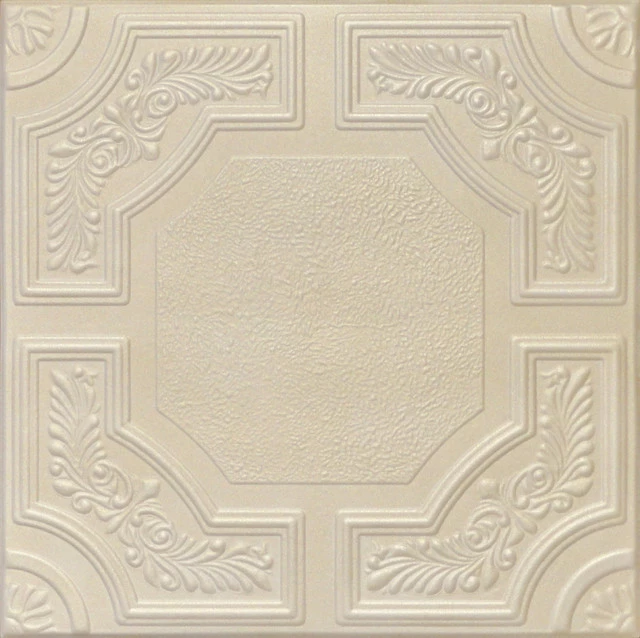 Euro-Deco 19.6"x19.6" Styrofoam Glue Up Ceiling Tiles R28, White Champagne 3 Euro-Deco 19.6"x19.6" Styrofoam Glue Up Ceiling Tiles R28, White Champagne