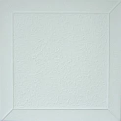 Euro-Deco 19.6"x19.6" Styrofoam Glue Up Ceiling Tiles R27, Antique White Matte