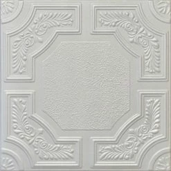 Euro-Deco 19.6"x19.6" Styrofoam Glue Up Ceiling Tiles R28 Platinum