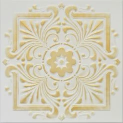 Euro-Deco 19.6"x19.6" Styrofoam Glue Up Ceiling Tiles R22 White Satin Washed Gold