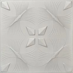 Euro-Deco 19.6"x19.6" Styrofoam Glue Up Ceiling Tiles R41 Platinum