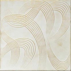 Euro-Deco 19.6"x19.6" Styrofoam Glue Up Ceiling Tiles R59 White Satin Washed Gold