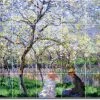 Picture-Tiles Claude Monet Garden Painting Ceramic Tile Mural #18, 21.25"x17" -Fine Crafts & Imports Shop home design 92